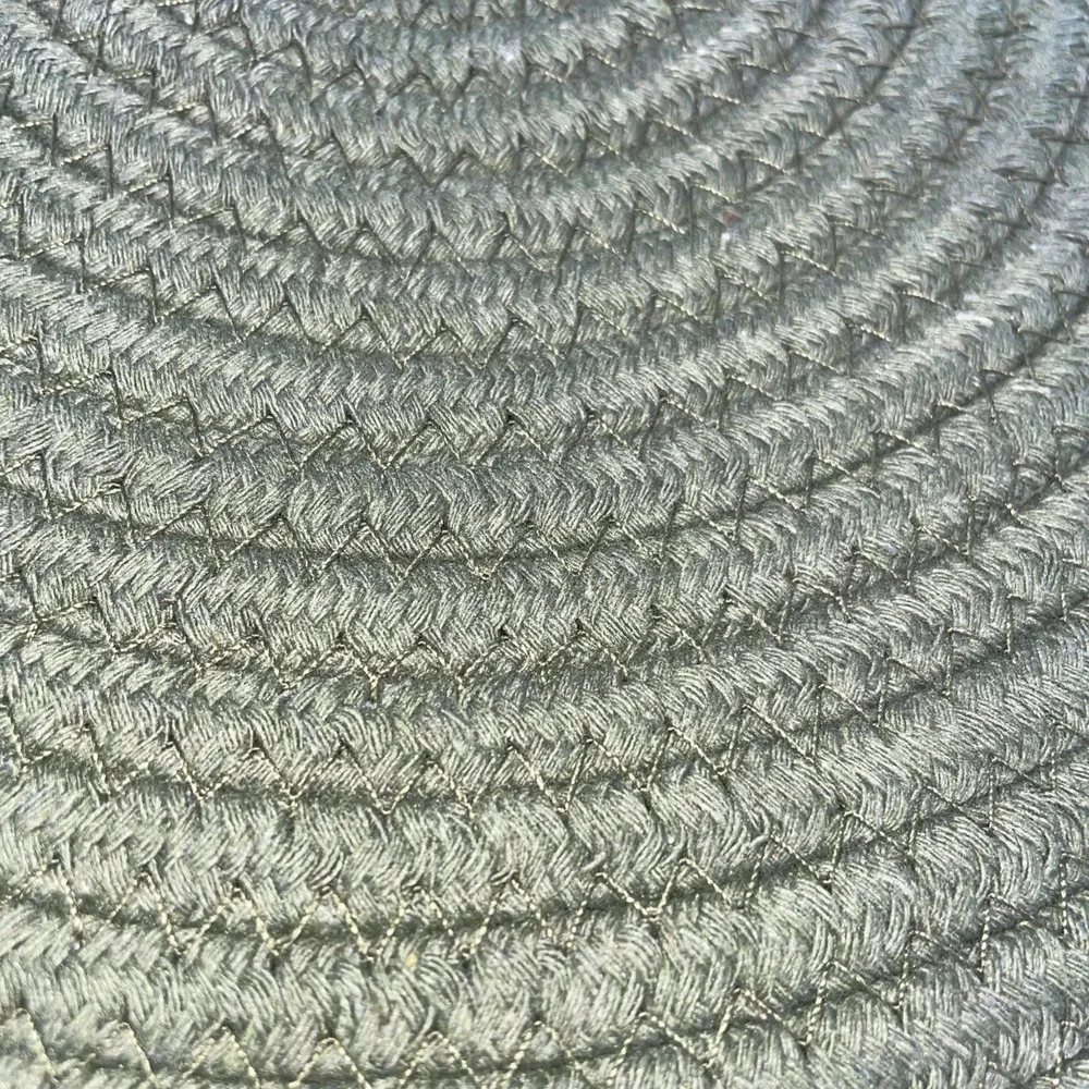 Woven Rope Tray 1 Large Cream 1 Large Green Boho Minimalist 15 Inch Double Hand